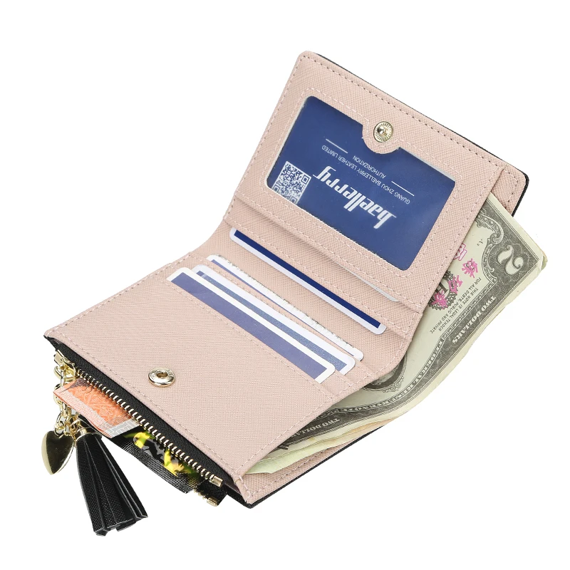 

Fashion Short Women Wallet Female Zipper Coin Purse Women's Wallets Lady Tassel Card Holder Brand Design Small Leather Money Bag