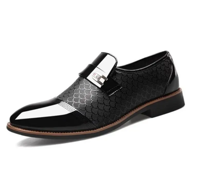 

Мужская обувь, Классическая модная роскошная мужская обувь с тиснением, износостойкая Нескользящая мужская обувь, нескользящая черная обу...