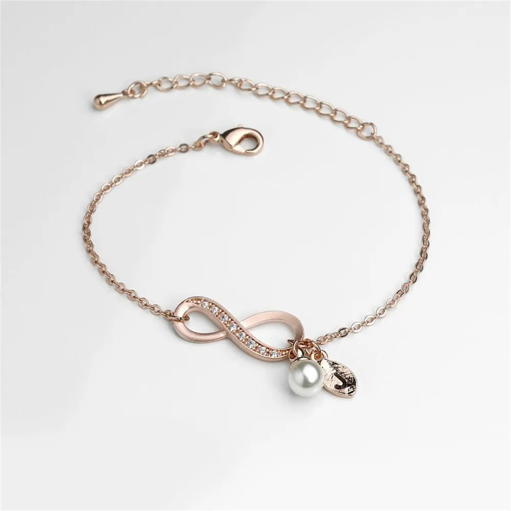 Алфавит Кристалл Бесконечность ЛЮБОВЬ жемчуг фотоэлемент &amp Браслеты лист