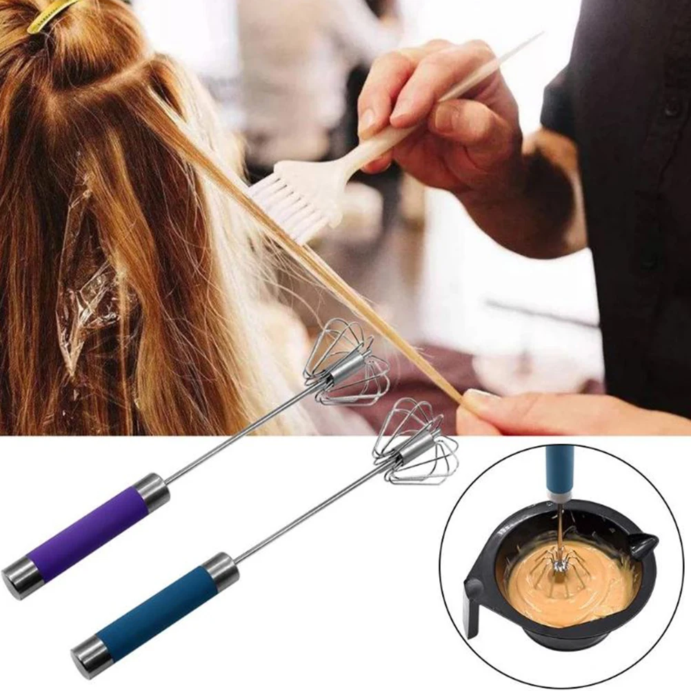 

1pcs Salon Barber Hairdressing Whisk Semi-automatic Hair Color Dye Cream Whisk Kitchen Balloon Mixer Stirrer Tools