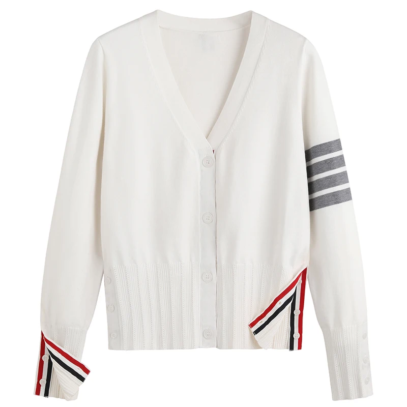 

Women Loose Cardigan Double Pocket Design Knitted Cardigan Female Sweater Jacket Autumn Winter V-neck Long Sleeve Coat
