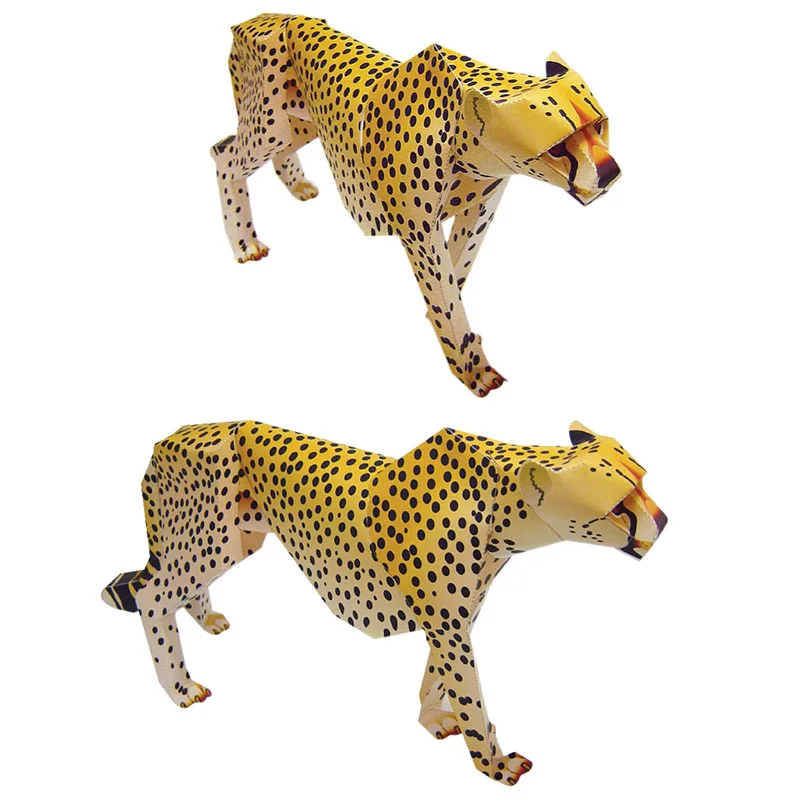 Леопардовый Гепард Ягуар оригами для ручной работы Искусство складной мини 3D