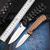 2021 new hot sale outdoor tactical combat wood handle folding knife self defense wilderness camping survival fruit knives tools