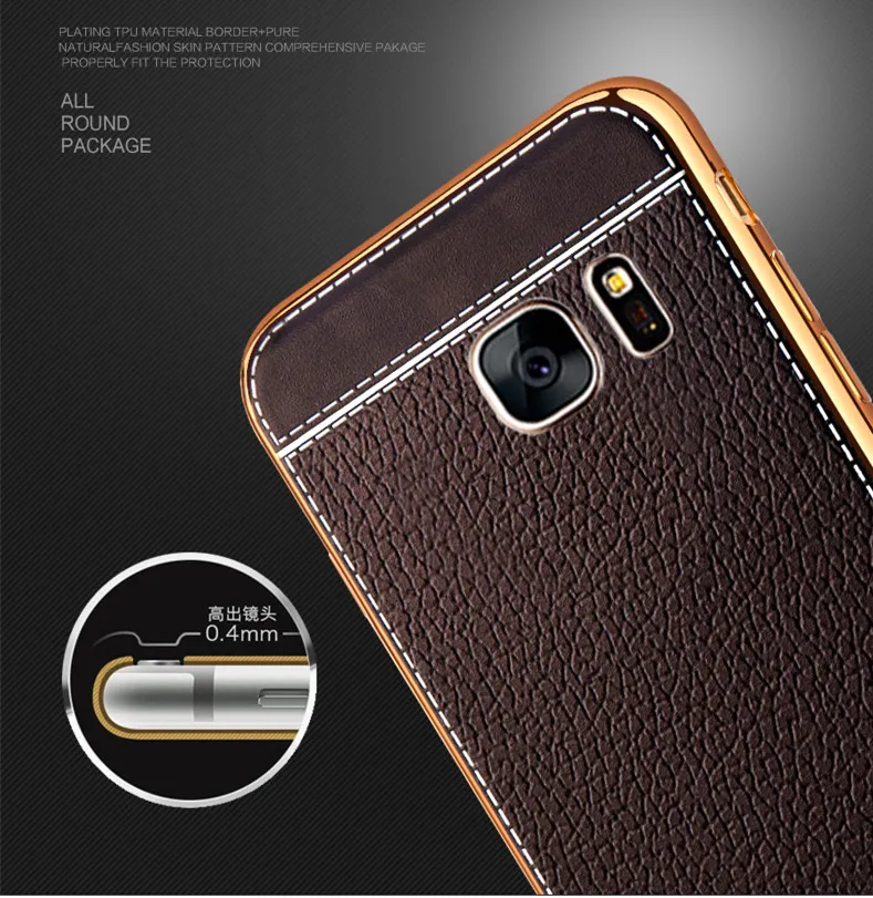Luxury Litchi Business Leather Pattern Phone Case For Samsung Galaxy S7 S6 Edge G9300 Ultra Thin Soft Silicone Cases Retro Cover |