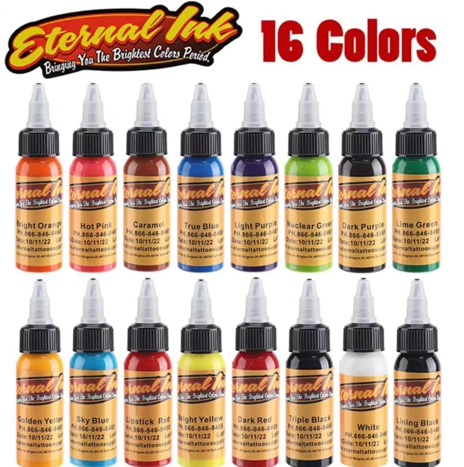 16 цветные чернила для перманентного макияжа Набор Перманентная краска бровей