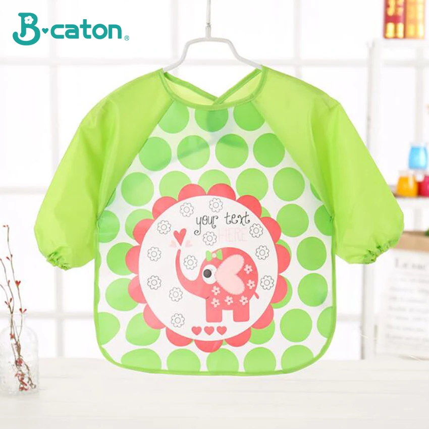 Baby Bibs Waterproof Dining Clothes Long Sleeve Apron Children Feeding Smock Burp Reverse Dressing 1-3 Years | Детская одежда и