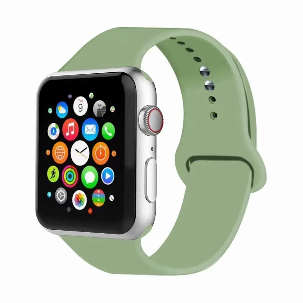 Mint 32 Цвета мягкого силикона замена спортивный ремешок для Apple Watch группа 44 мм 40 мм Series4/3/2 /42 мм 1 38 мм наручные браслет ремень - Цвет ремешка: Mint