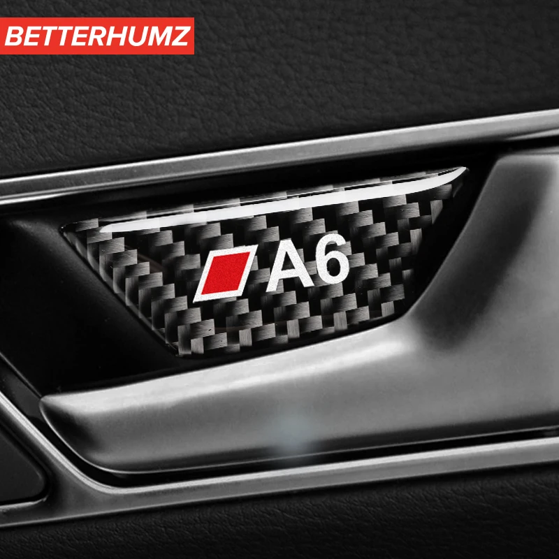 Автомобиль Стайлинг для Audi A6 c5 c6 углеродное волокно Дверная ручка Крышка дверная