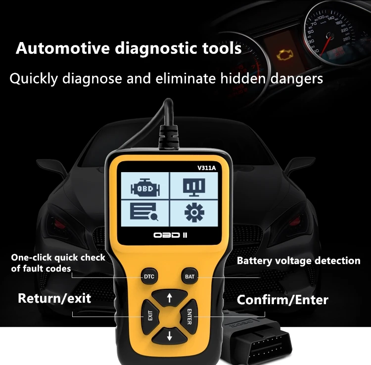 V311A Fault Diagnostic Tool Automotive Scanner Multi Language Live Data Read VIN OBD Code Reader Car Check Engine | Автомобили и