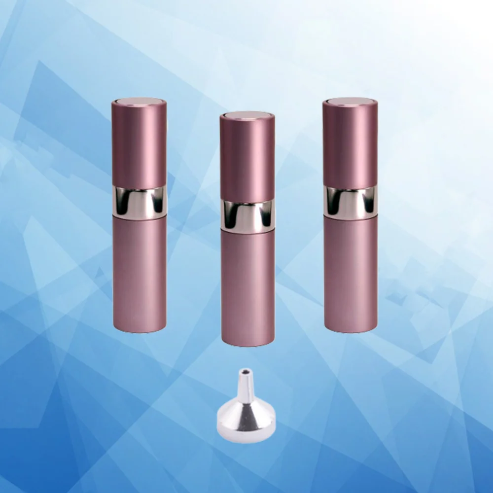 

3Pcs Perfume Press Pump Bottle Aluminium Perfume Subpackaging Bottle Spray Bottle with 1Pc Silver Funnel (AB030H 8ml Silver)