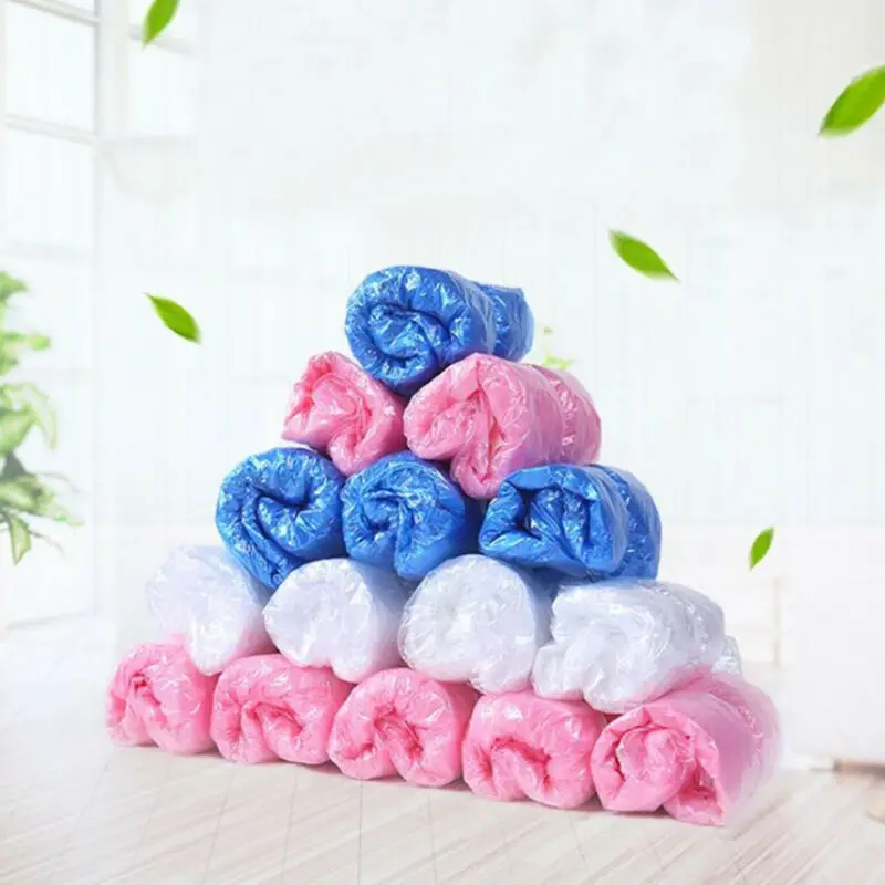 Новая мода 100 шт. бахилы Пластиковые Одноразовые Бахилы Галоши Водонепроницаемый