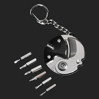 key chain ring multifunctional pocket mini folding screwdriver plier portable outdoor opener coin knife tool