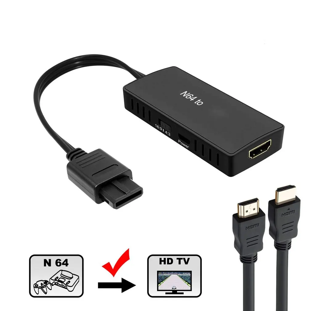 

N64 To HDMI-compatible Original To HDMI-compatible Converter Support 1080P Plug And Play Sturdy Adapter