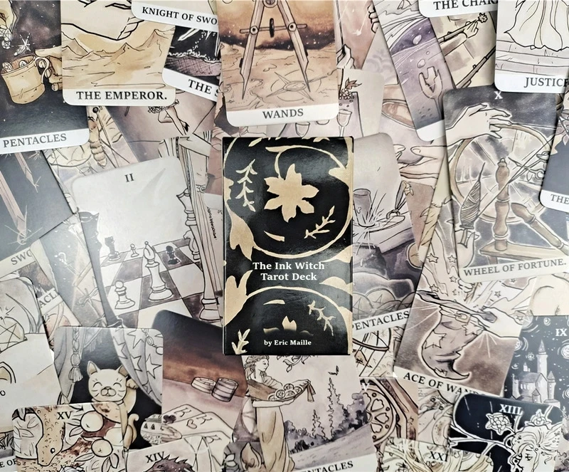 

Ink Witch Tarot Cards PDF Guidebook English Version Tarot Cards Deck Board Game Family Party Game