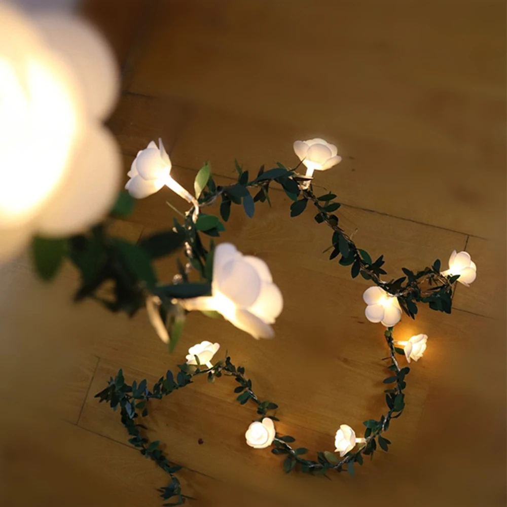 Светодиодный фонарик с розовым цветком 10/20/40 сказочные гирлянды на батарейках