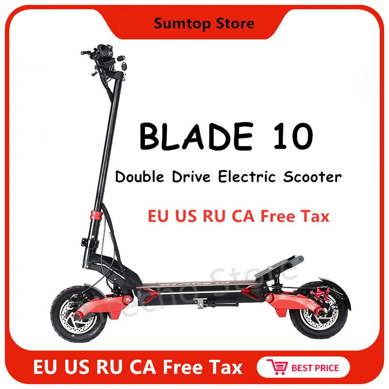 BLADE 10 Kick скутер 10 дюймов внедорожный умный электрический скутер 52 в 2000 Вт складной 65 км/ч 120 км Диапазон двойной мотор скейтборд