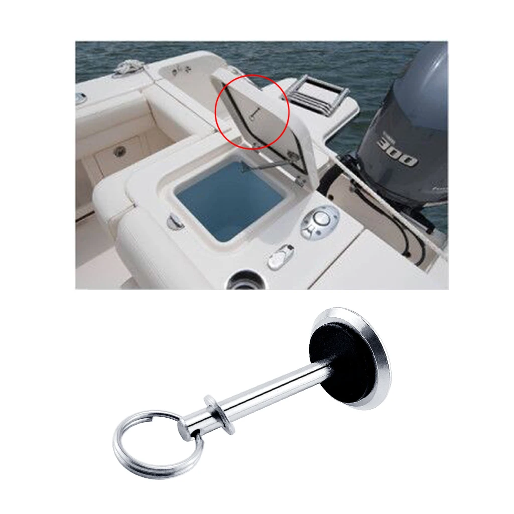 

6mm Stainless Steel Hatch Cover Pull Handle Quick Pin Button Boat Yacht Storage Retainer Farm Trailers Wagons Auto Car Trailer