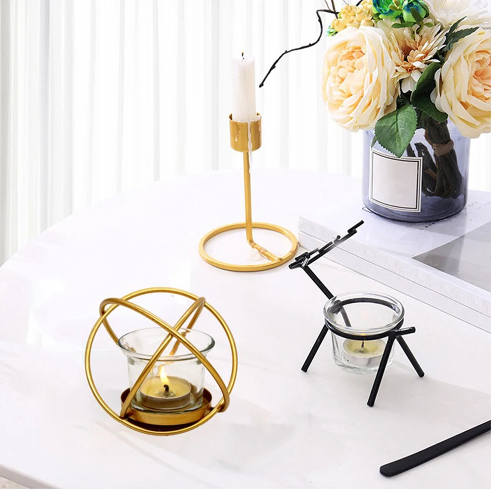 Новый современный модный геометрический Железный Подсвечник настенный