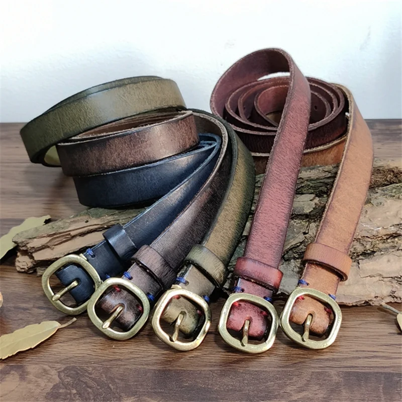New 2.3cm Width Pin Buckle Belts For Women Luxury Designer Brand Cowskin Genuine Leather Belt Woman Jeans cinturon mujer G202