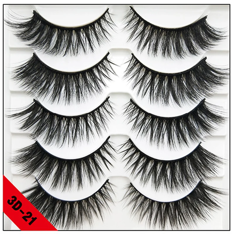 5 пар натуральные накладные Искусственные ресницы длинные Макияж 3d норковые