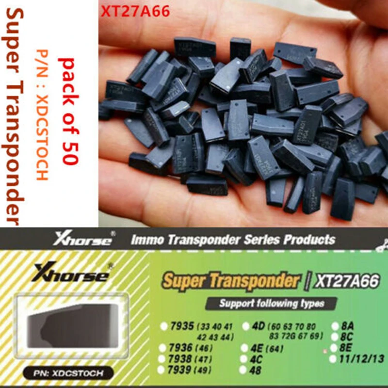 KEYECU 50 шт./лот Xhorse VVDI супер чип XT27A01 XT27A66 транспондер для VVDI2 мини ключ инструмент |