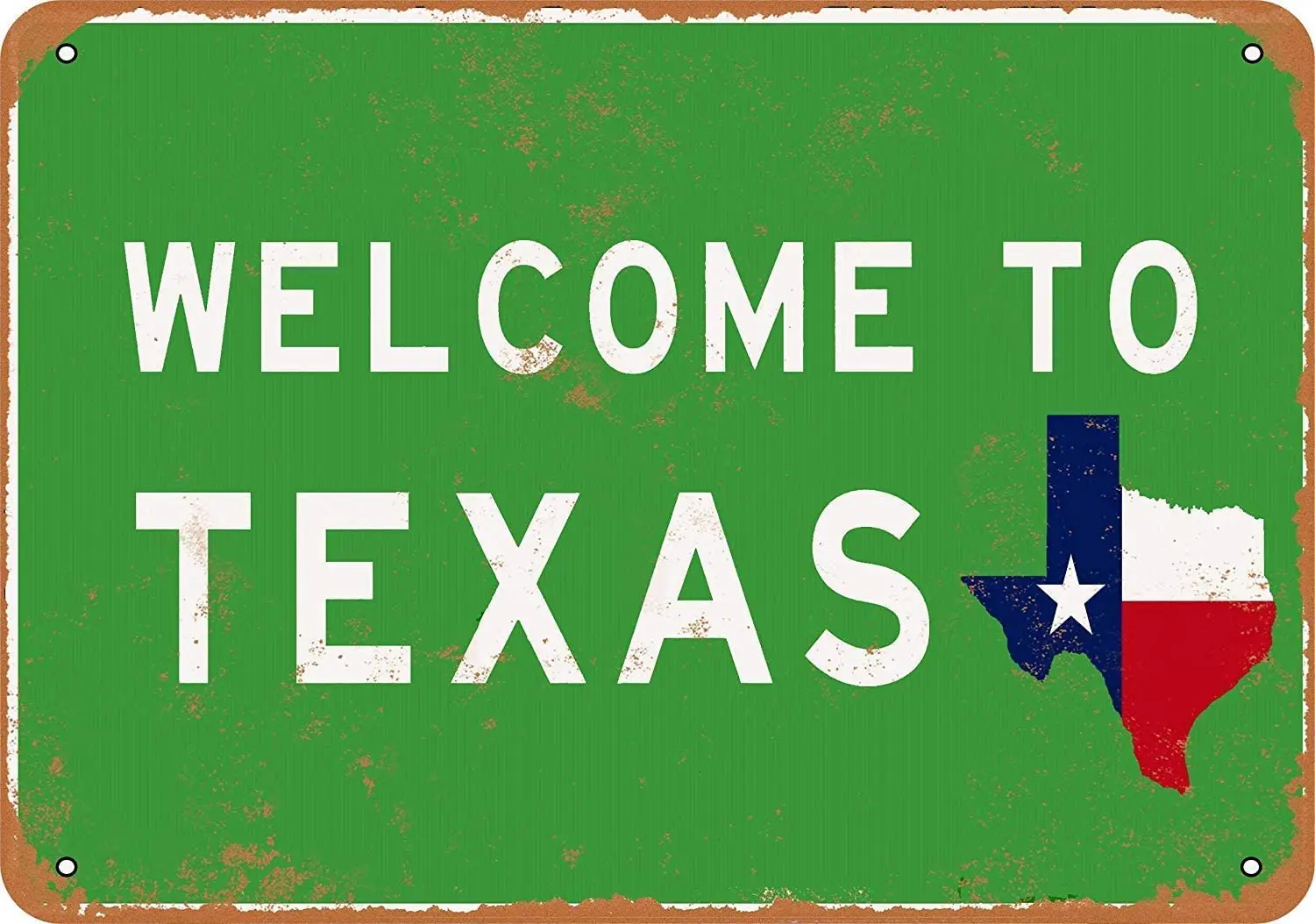 

SmartCows 12 x 8 Tin Sign Welcome to Texas Metal Sign Vintage Look Garage Man Cave Retro Wall Decor