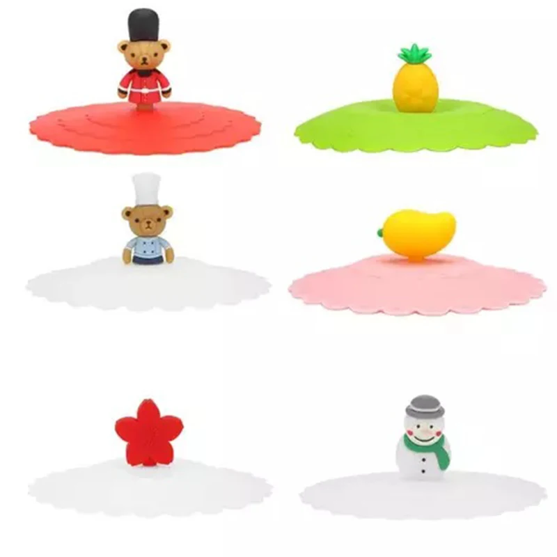 

10cm Cup Lid Driking Cup Lid Cartoon Recycled Multitools Silica Gel Silicone Super Cute Washable Silicone Cup Cover