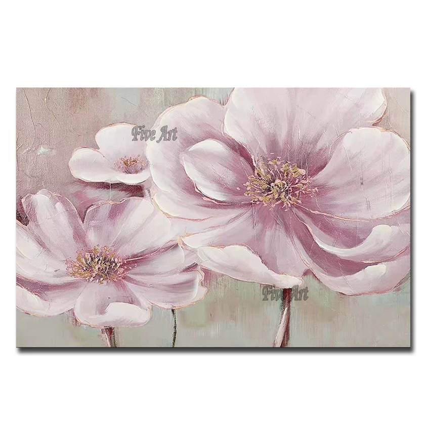 

Большой цветок лотоса картина холст стены искусства 100% ручная роспись цветок картина маслом Современная Картина на холсте без рамки искусс...