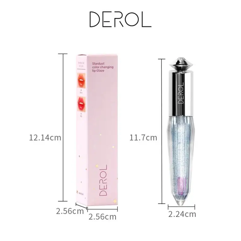 DEROL 3D Super Volume Color Change Lip Gloss Starry Sky Quicksand Moisturizing Glaze Sexy Diamond Liquid Lipstick TSLM1 |