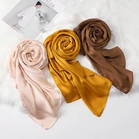 new crinkled satin scarf hijab soft plain chiffon shawls muslim islamic hijabs wraps for women headscarf headband 70175cm