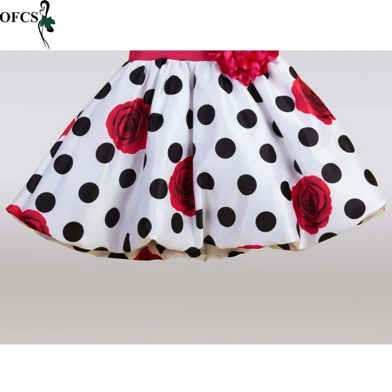 

Girls Clothes Princess Dress Wearing Sleeveless Rose Printed Wave Clothes Kids Clothes Children's Casual Dress Party Dresses
