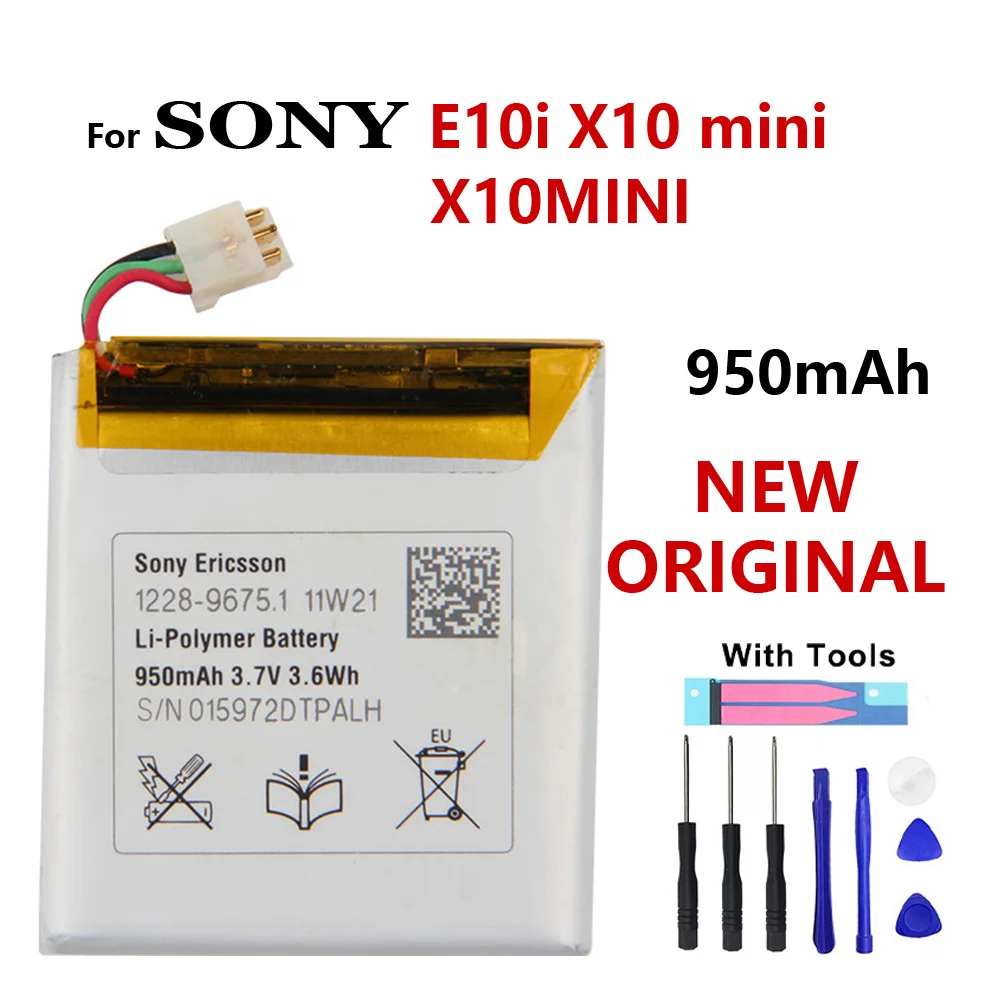 

100% Genuine 950mAh Battery For SONY E10i X10 mini X10MINI Phone High Quality Batteria Batteries With Tools