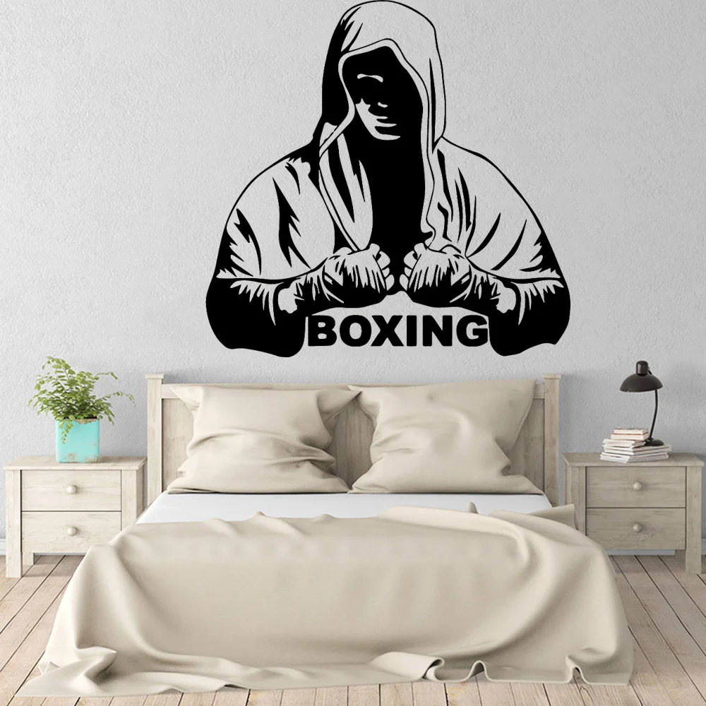 Fashion Custom boxing Wallpaper Vinyl Wall Sticker For Fitness Room Art Decals Gym Stickers Vinyl Mural images - 6