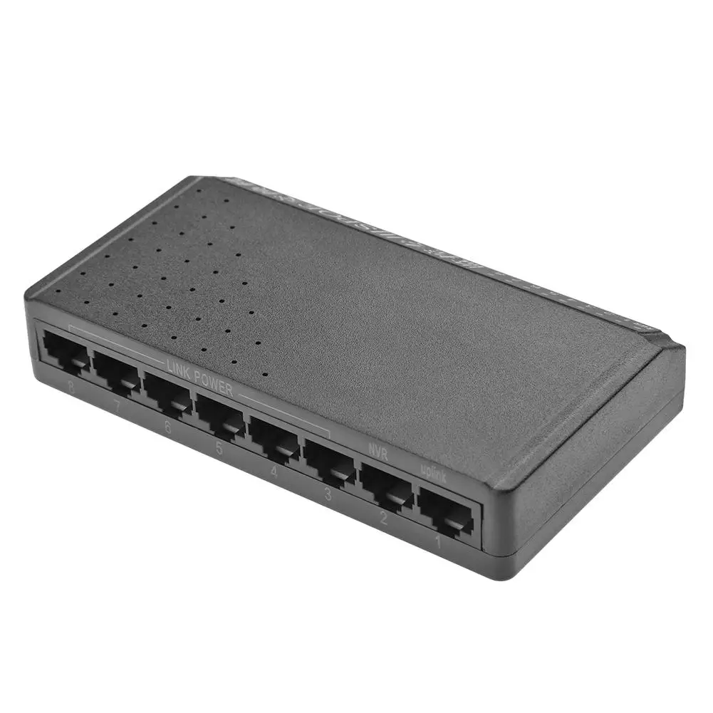 8 Порты коммутатор питания через Ethernet 6 + 2 PoE 10/100M Мощность без адаптер для
