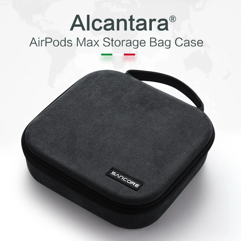 

SanCore Alcantara For AirPods Max Pouch Portable Storage Bag Case Anti-Fall Easy Carry Storage Pouch Earphone Handbag Cover