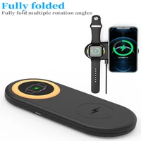 3 in 1 magnetic wireless charger 15w fast folding wireless charging suitable for iphone 12 11 pro max suitable for airpods pro