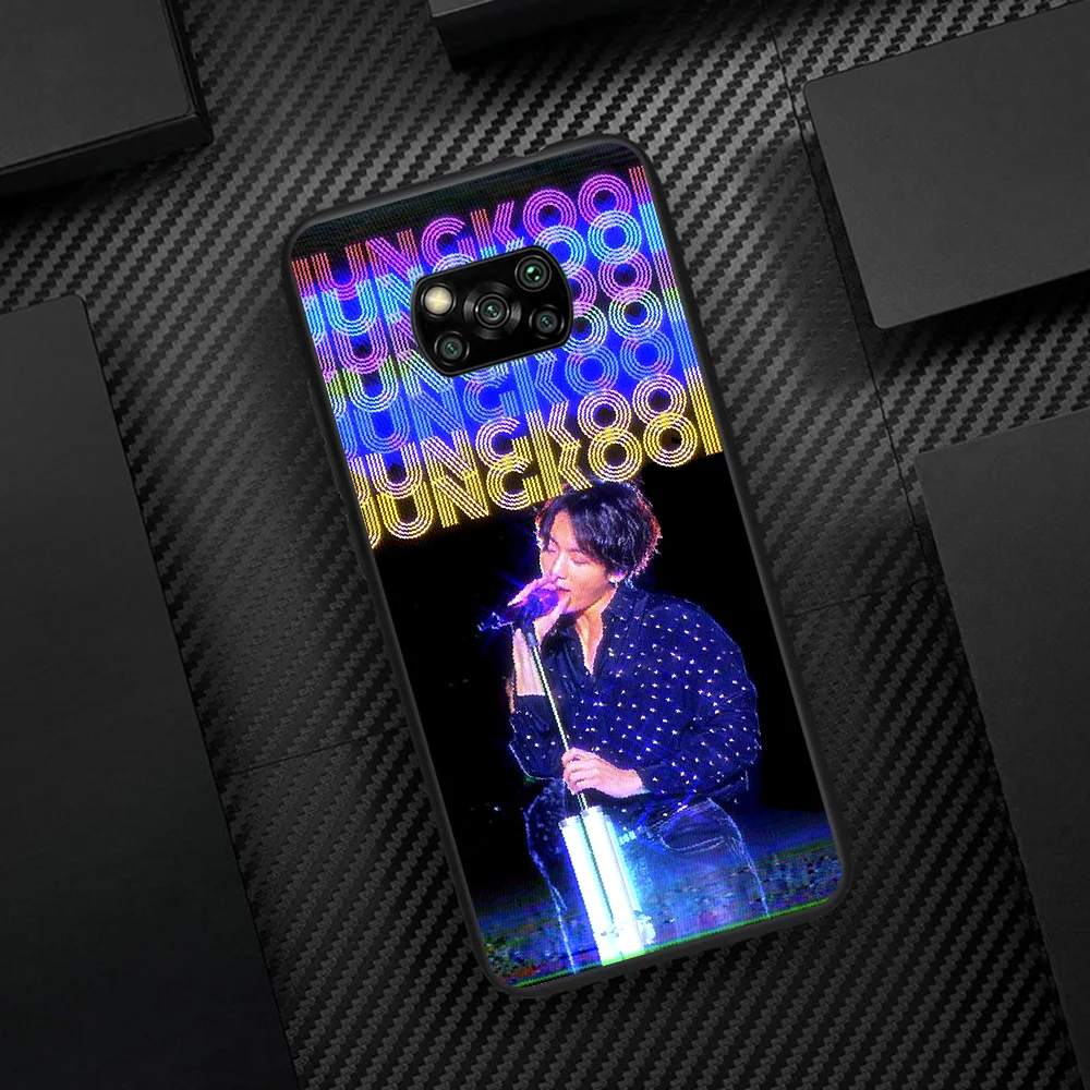 

Bangtan Boys Jeon Jung Kook Phone Case Cover Hull For Xiaomi Mi A2 A3 8 9 SE 9T 10 10T Lite Pro Ultra Poco X3 black Cover Trend