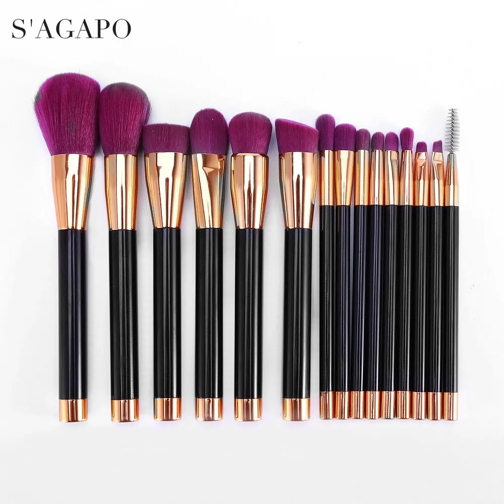 

15pcs Makeup Brush Set Eyeshadow Eyeliner Eyebrows Eyelashes Concealer Highlight Professional Face Beauty Makeup Brushes