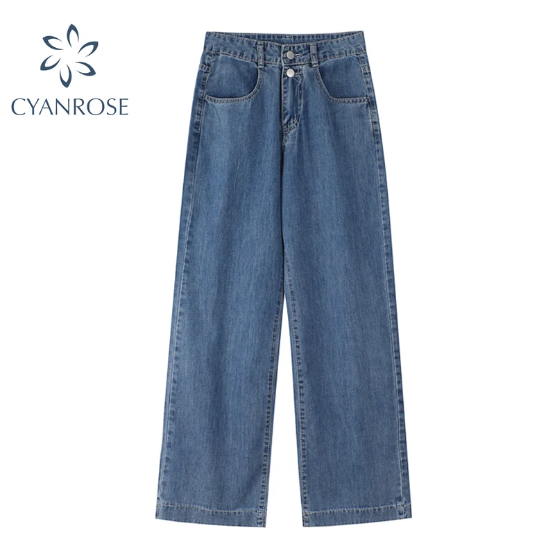 

Fashion High Waist Jeans Women Korean Y2k Baggy Long Trouser Autumn 2021 Fashion Streetwear Casual Wide Leg Denim Pants Female