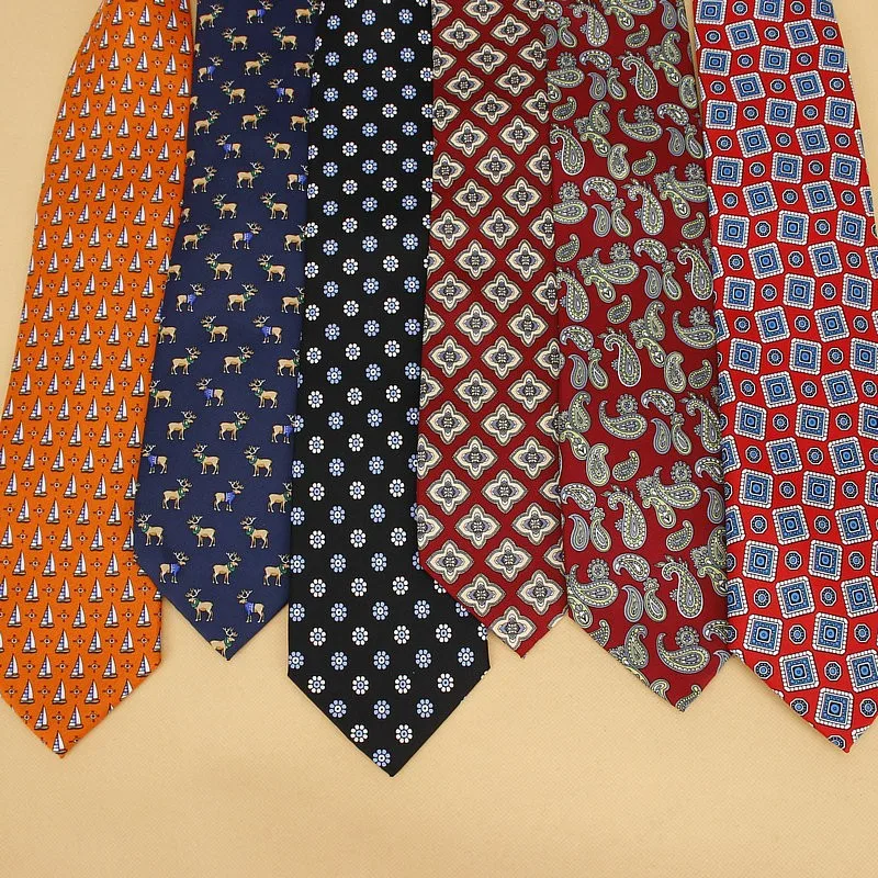 

New Designs Classic Silk Men Tie Floral Plaid 9cm Red Printed Necktie Gravata Ties For Men Formal Wear Business Wedding Neckties