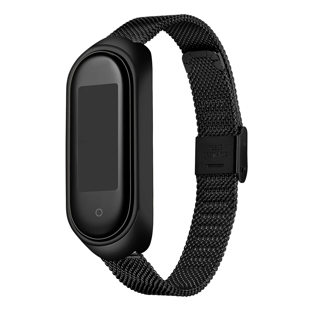 Браслет с пряжкой для смарт часов Xiaomi Mi Band 3 4 металлический ремешок из