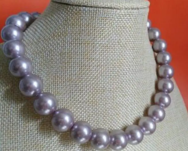 Jewelry Pearl Necklace Noble jewelry top quality natural 11-12mm round south seas lavender pearl necklace 18inch Free Shipping | Украшения