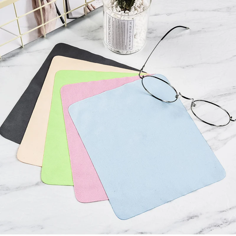 colour_max 5pcs soft chamois glasses cleaner eyeglasses microfiber clean cloth for lens phone screen cleaning wipes free global shipping