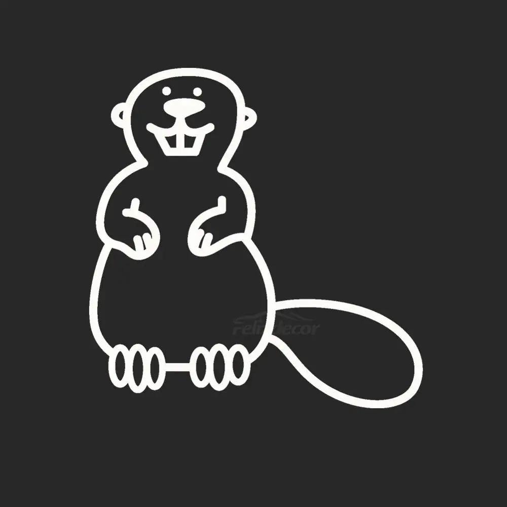 Cute Beaver Is Sitting On The Ground Car Mural For Window Door Vinyl Decals Styling Art Body Sign Stickers ZP0510 | Автомобили и