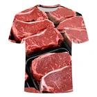 Мужская футболка с изображением свиньи говядины, черного перца, стейка, 3D футболка в стиле хип-хоп, большого размера, с животными, 2021, корм для крупного рогатого скота, лето рубашка со Свинкой