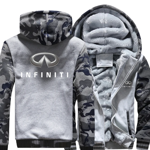 

Winter New Men's Camouflage Fashion Infiniti Hooded Zipper Jacket long Sleeves With Fleece Warm Sports Outdoor Coat