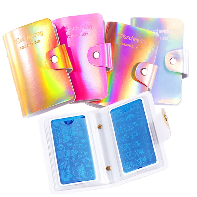 20 слотов для карт с голографической отделкой пластины штамповки ногтей Пустой