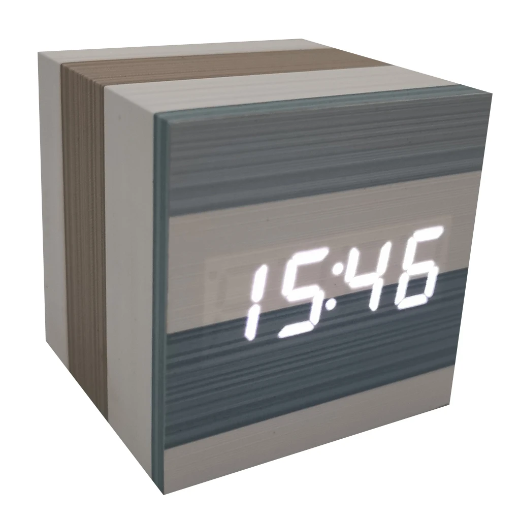 

LED Digital Display Alarm Clock Calendar Sound Control Brightness Adjustable