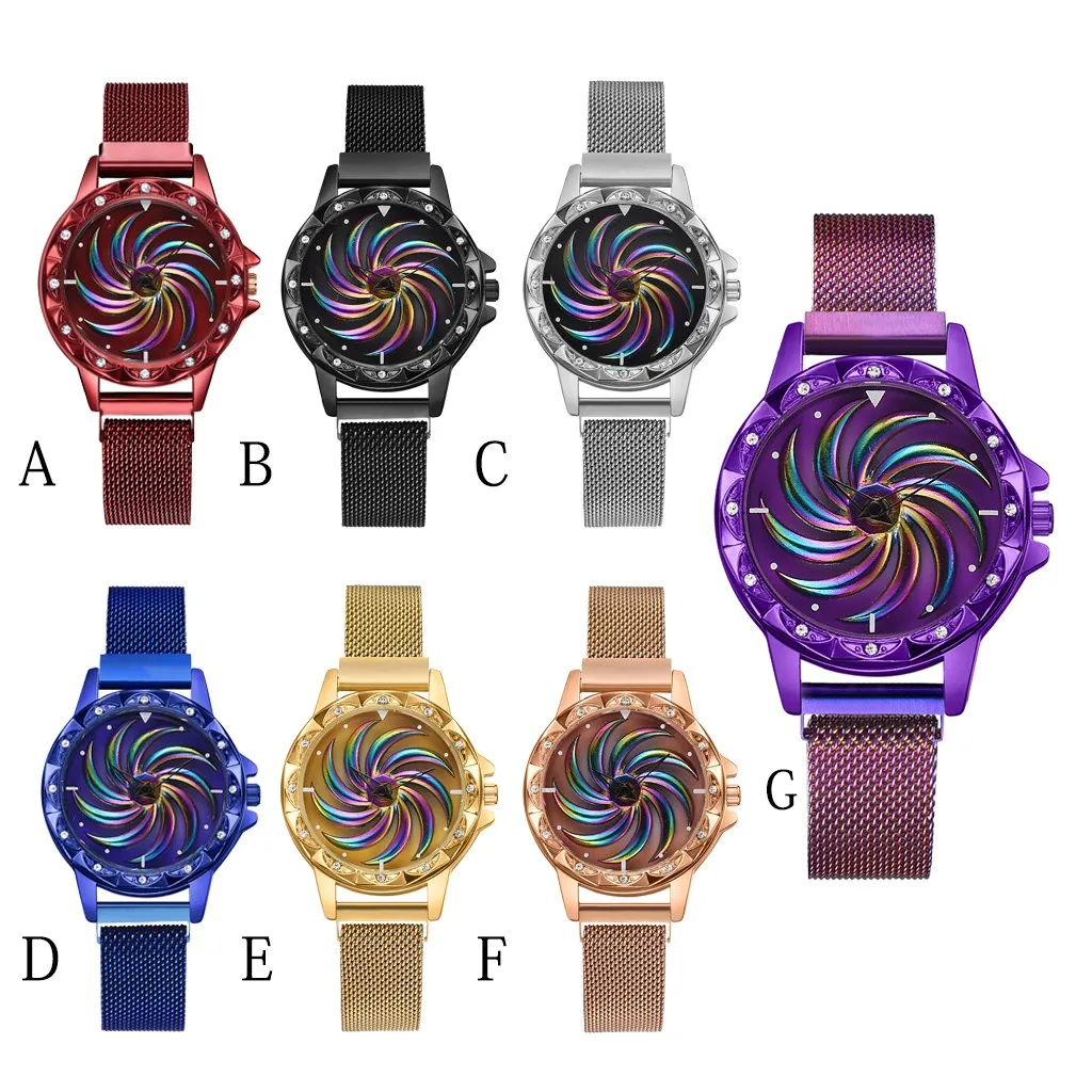 

2021 New Fashion Women Watch Rotatable Flower Luxury Ladies Rhinestone Quartz Watch Bracelet Set Lucky Gift Relogio Feminino %N