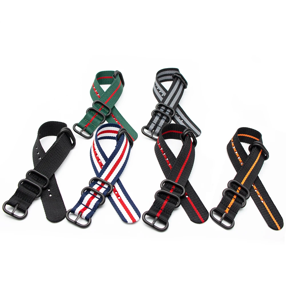 

Sport Casual Watch Strap for ZULU Style Watch Band 18 20 22 24MM Replacement Wristband with Black Ring Buckle